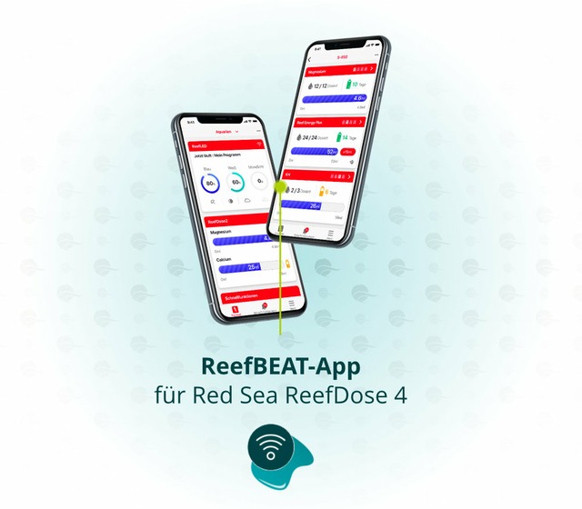 Dieses Bild zeigt die Red Sea ReefBeat App f&uuml;r die ReefDose 4