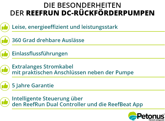 Red Sea ReefRun DC-R&uuml;ckf&ouml;rderpumpe Besonderheiten